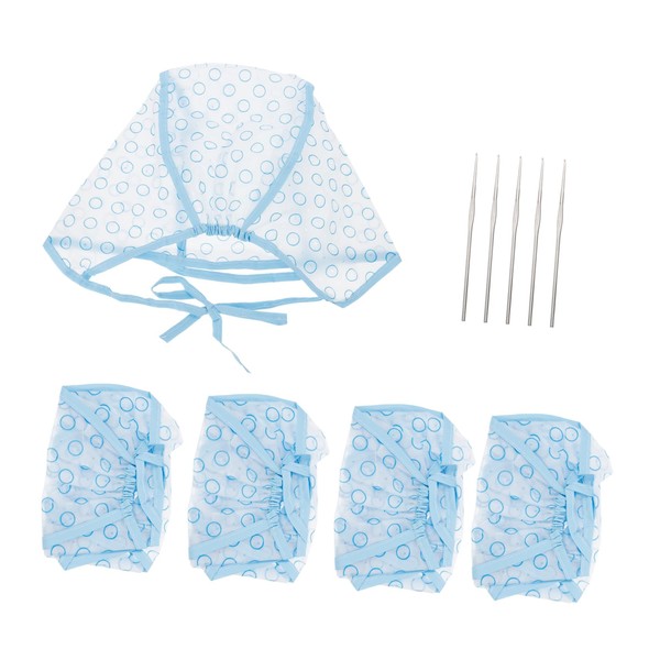 Healvian 1set Hair Highlighting Kit Crochet Hook Dyeing Caps for