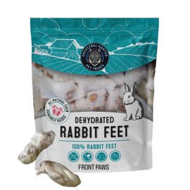 Ancestral Hunter Dehydrated Rabbit Feet for Dogs & Cats - Furry Rabbit Feet Dog Treats - Whole Rabbit Front Paws for Cats & Dogs - Pack of 12