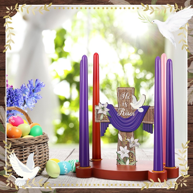 Wonderjune Easter Candle Holders Rustic Candlestick Holder Easter Table Centerpiece