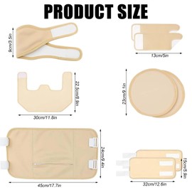 9 Stück Castor Oil Pack Kit: Rizinusöl-Wickel, Wiederverwendbare Rizinusöl Packung, Rizinusöl Packung Kit Bio für Bauch Wade Knie Hals und Brust zur Leberentgiftung, Muskelschmerzen, Nackenentspannung