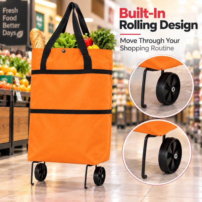 Foldable Shopping Bag for Grocery Runs – Large-Capacity Polyester Tote