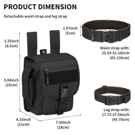 Huntvp® Tactical Leg Bag Military Leg Bag Molle Waist Bag Sports Tactical Leg Bag Army Leg Pockets Waterproof Belt Bag Tool Bag for Leg Men Women Motorcycle Hiking Outdoor