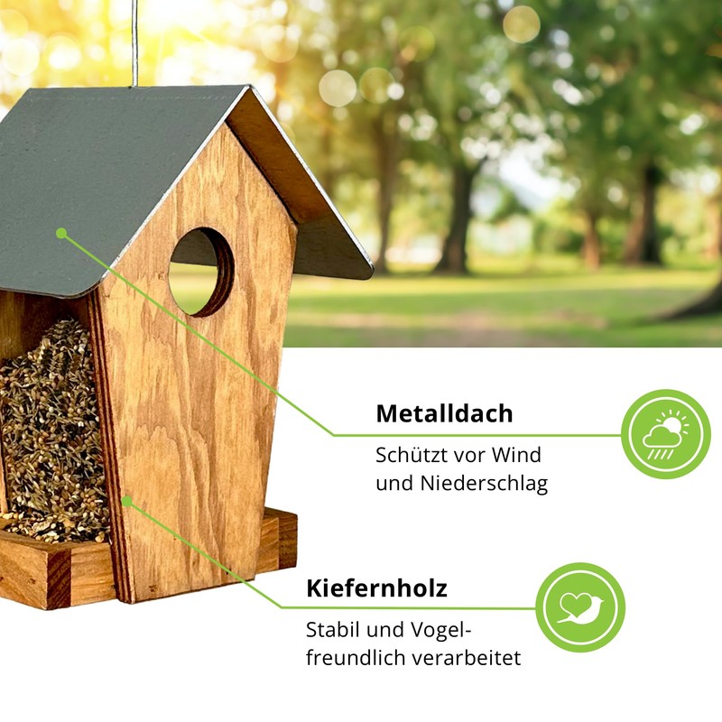 GARTENETAGE Sweden Scattered Feed Silo - Colourful Bird Feeding for
