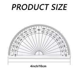 10Pcs Clear Measurement Protractor Useful Math Plastic Protractor Durable 180 Degrees Protractor Solve Math Problem for Homework Technical Students Protractor