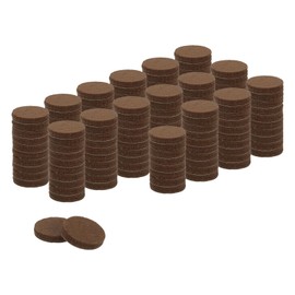 uxcell Round Felt Furniture Pads, 160Pcs 1" Dia x 0.2" Thick Adhesive Backed Felt Non-Slip Anti-Scratch Felt Pads Chair Leg Protectors for Protecting Hardwood Floor, Brown