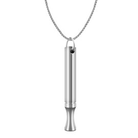 CUALFEC Breathing Necklace for Anxiety Relief & Quit Smoking Aid - Mindfulness Pendant, Vaporless Inhaler Tool for Stress Relief - Hypoallergenic Stainless Steel Jewellery for Women Men (Silver)