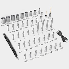 RealWork Electric Screwdriver, 4V Cordless screwdriver with rechargeable 1500mah Li-ion Battery, Includes screwdriver bit, sockets, Flex Shaft. LED Working light, Hard Plastic Carry Case