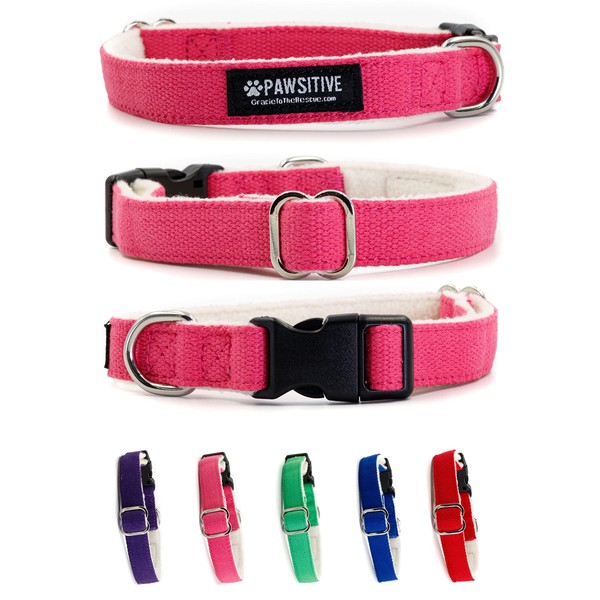Hemp Dog Collar - Pink Dog Collar - We Donate