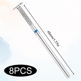 8pcs Cuticle Drill, 2.1 mm Cylinder Cuticle Cleaning Drill Professional Cuticle Remover Nail Attachment Cuticle Cleaning Tool for Nail Studio Manicure