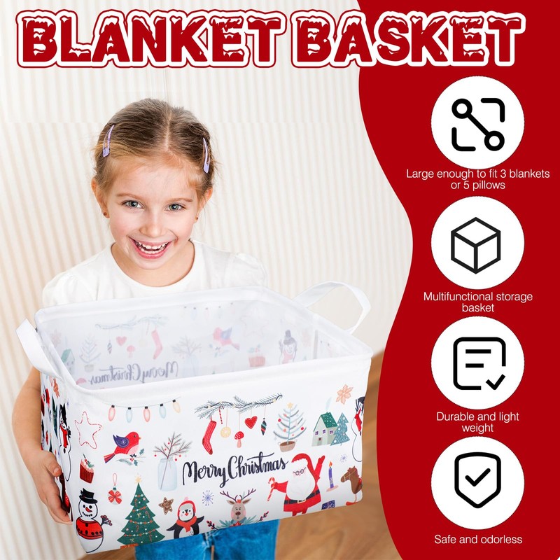Weysat Extra Large Christmas Storage Baskets for Gifts Empty 16.5