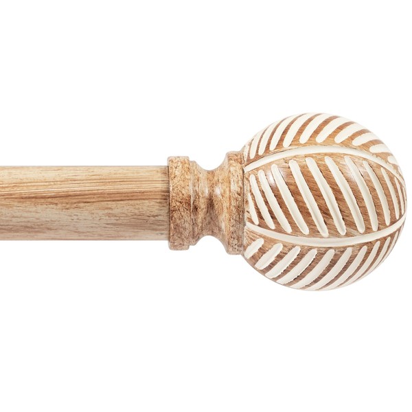 zeerobee Zeerobee Wood Curtain Rods for Windows 66 to 120,