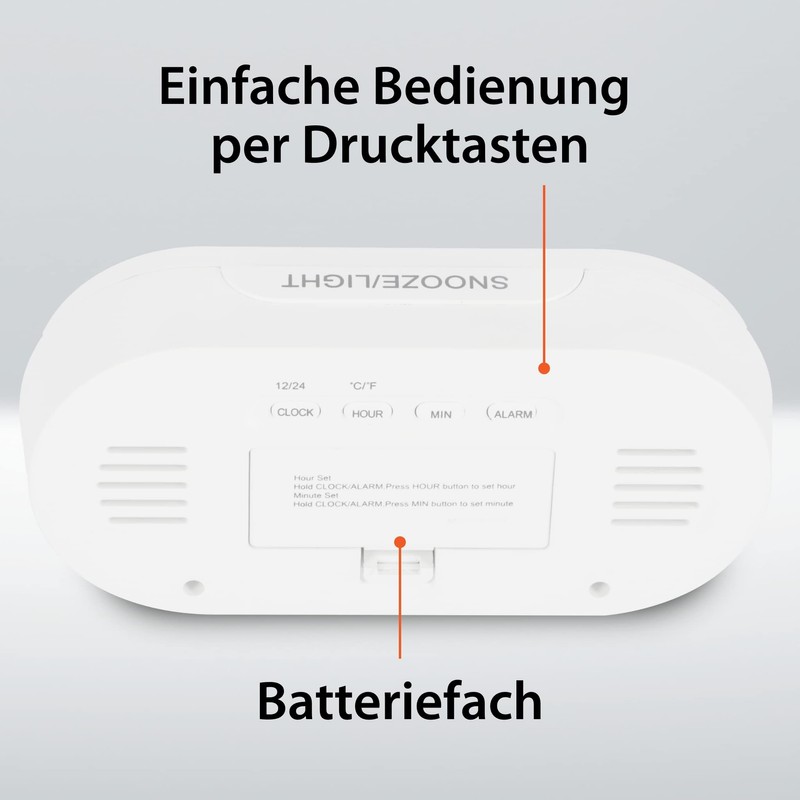 ADE Digitaler Wecker ohne Ticken | große Ziffern | mit