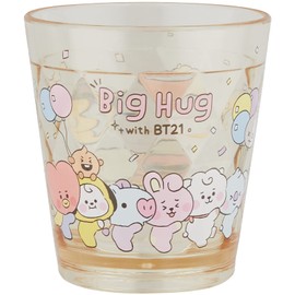 K Company BT-CCL2-YL BT21 Sparkling Clear Cup 2, Yellow, 9.1 fl oz (270 ml)