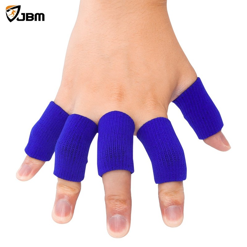 JBM Finger Sleeves 5Pack Sport Finger Brace Protector Compression Sleeve