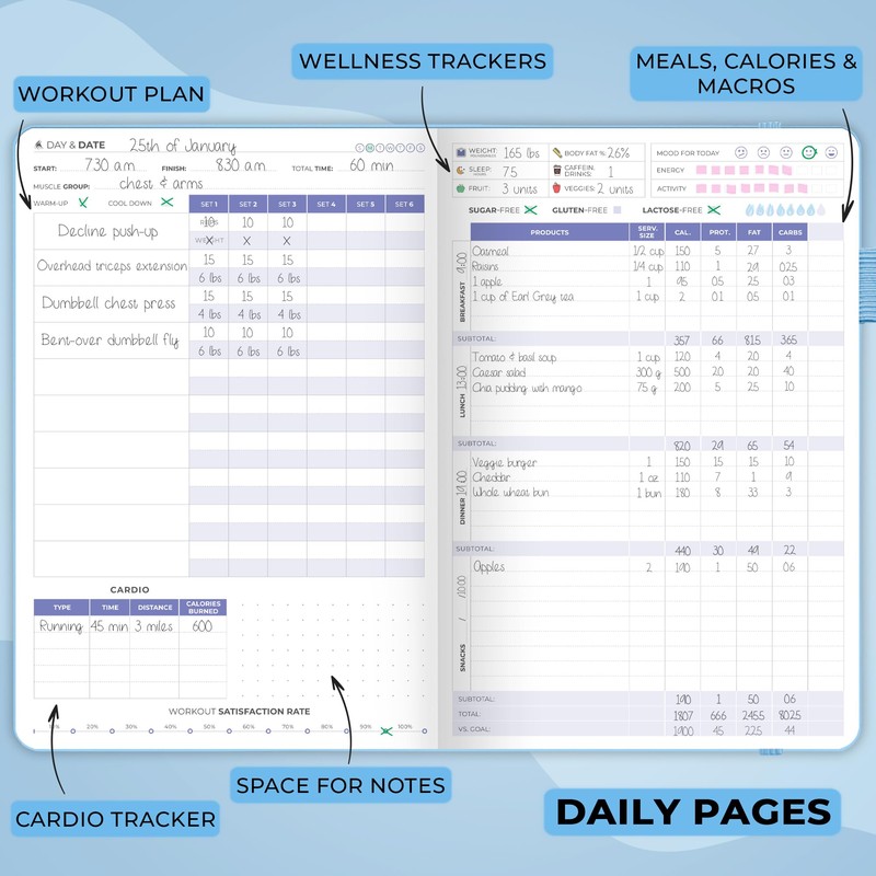 Clever Fox Fitness & Food Journal – Nutrition & Workout