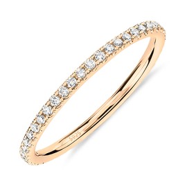 PAVOI 14K Yellow Gold Plated 925 Sterling Silver Stackable CZ Ring for Women | Thin Band for Stacking | Simulated Diamond Eternity Wedding Band | Size 6