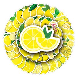 Lemon Stickers 50Pcs Water Bottles Stickers for Kids Teens Fruit Lemon Waterproof Stickers,Luggage Bike Bumper Skateboard Computer Scrapbook Car Cup Decals Pack,Laptop Stickers Aesthetic