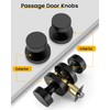 goldenwarm Black Closet Door Knobs, Heavy Duty Zinc-Alloy Passage Matte