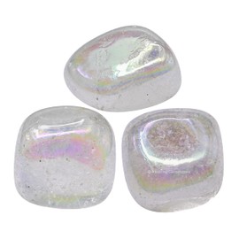 1000+ Carats Angel Aura Quartz Crystal Tumbled Stones Polished Rocks - Natural Gem Stones for Healing - DIY Crystals for Protection