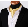 HISDERN Men's Check Polka Dot Floral Jacquard Woven Ascot Set,