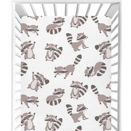 CaTaKu Cute Small Raccoon Crib Sheets for Boys Girls, Cute Small Raccoon Fitted Baby Sheets for Mini Crib Soft Toddler Bed Mattress Playard Sheet,27"x 39"