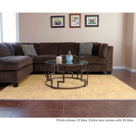 Home Aesthetics 100 Sq. Ft 3/8 Inch Thick Printed Foam Tiles Interlocking Foam Mat, (24" x 24", 25 pcs), Light Wood Oak Grain Style, Protective Flooring for Home, Gym Exercise or Trade Show