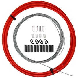 Laxzo ® Bike Brake Gear Shifter Cable Kit, Front & Rear Universal Bicycle Change Cable Bike Shift Cable and Transmission Cable for Mountain Road Bike Repair, Red