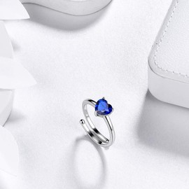 Aurora Tears Jewellery Moon Birthstone Necklace / Earrings, 925 Sterling Silver Pendant, Birthstone, Gift for Girls and Women, Heart shaped rings, September Sapphire