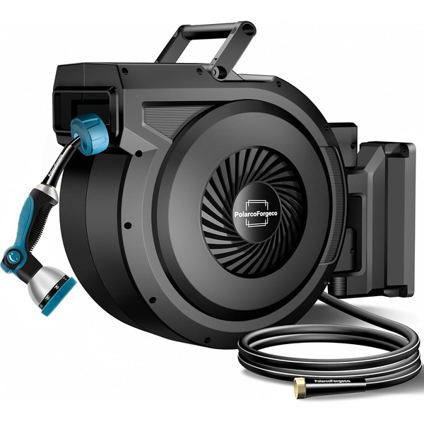 PolarcoForgeco Retractable Garden Hose Reel - 5/8 inch x 60
