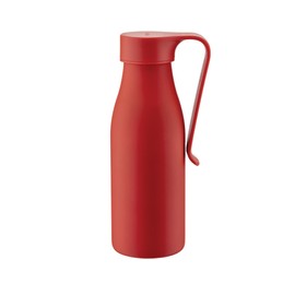 Alessi Away AST01 R - Double Walled Thermos Flask with Infuser and Filter, Coloured 18/10 Stainless Steel, 500 ml, Red