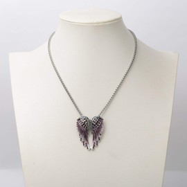 YACQ Women's Guardian Angel Wing Brooch Pins & Pendants 2 in 1 - Scarf Holders - 2 x 1 inch - for Blouse Jacket Coat Scarf Shawl Hat Bag, Alloy, Stone