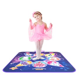 EagleStone SF25101 Toy Dance Mat Game Electronic Piano Mat 4 Modes Automatic Scoring LED Music Play Mat Volume Control Flexible Material Anti-slip Folding Music Mat Princess Kids Gift Birthday Gift