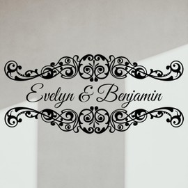 Custom Name Wedding Dance Floor Decal - Vinyl Sticker for Floor and Wall Reception - Customizable Premium Vinyl Stickers for Celebration - Quinceañera Monogram Decals (48" x 23")