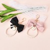 Pearl Chain Bow Keychain Set Bow Wristlet Keychains for Wallet