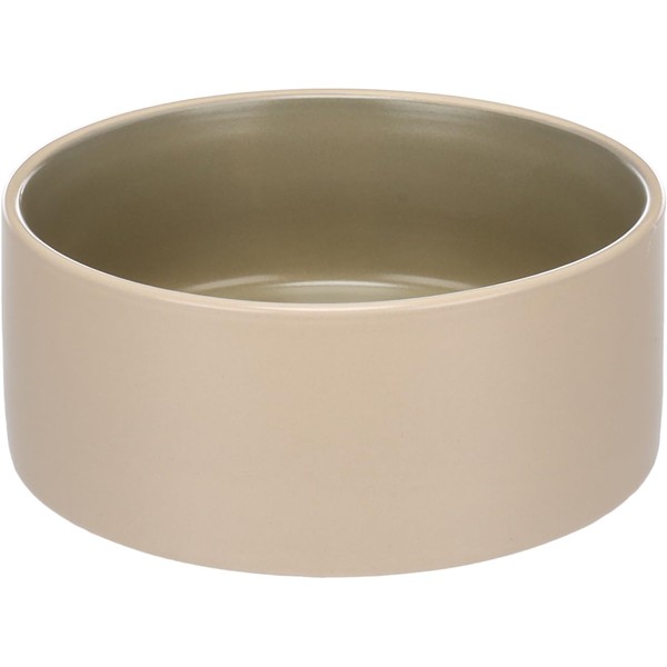 Flamingo Anca Round Feeding and Drinking Bowl, Beige/Green, 800 ml,