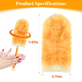Duster Refills with Duster Refills,30 Count 360 Heavy Duty Dusters Refills for Cleaning Kitchens,Bedrooms,Bathrooms,Studies,Cars,Furniture, Blinds (30, Orange&White,Without Handle)