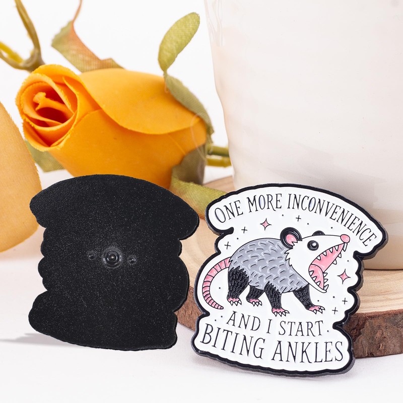 Kimoli Funny Possum Enamel Pin, Cute Cool Meme Lapel Pin