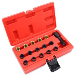 NCTNCX Spark Plug Thread Repair Kit 16 Pieces M14 x 1.25 mm Spark Plug Thread Insert, Thread Repair Kit, Thread Repair Tools