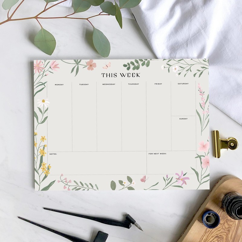 Weekly Planner Pad - 52 Undated Tear Off Sheet Planning