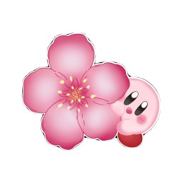 Kirby Cherry Blossom vinyl car decal 3 x 3 inches