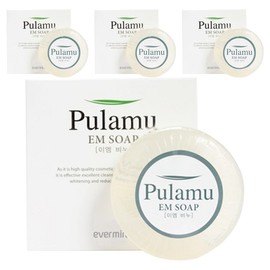 Pulamu Ever Miracle EM Transparent Premium Fermented Soap, 102g, 4 pcs / 풀라무 에버미라클 EM 투명 프리미엄 발효비누, 102g, 4개