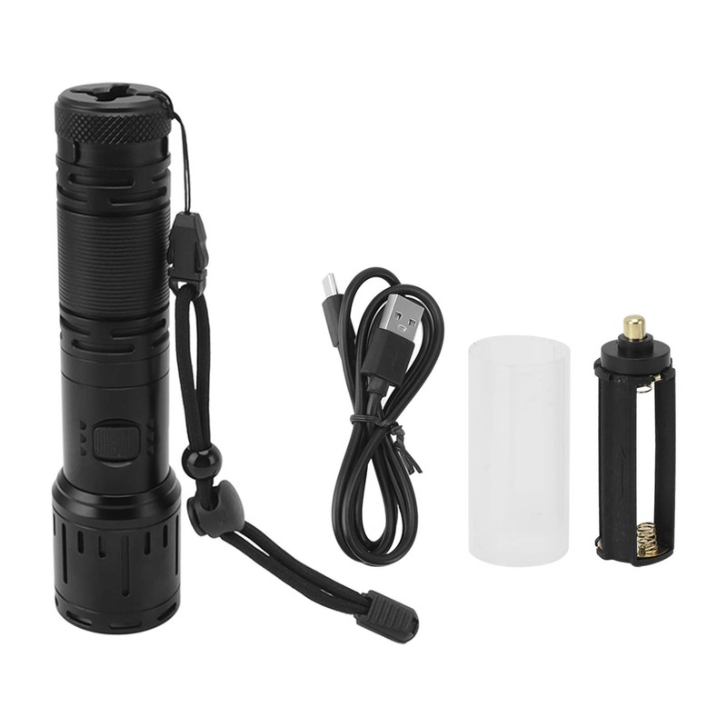 LED Rechargable Flashlight Super Bright Torch 3000lm Zoomable Outdoor Waterproof