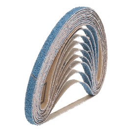 uxcell 10pcs 3/8" x 21" Sanding Belts 40 Grits Zirconia Abrasive Belt Sander Paper Sanding Papers for Metal Alloy Wood Grinding Polishing, Blue