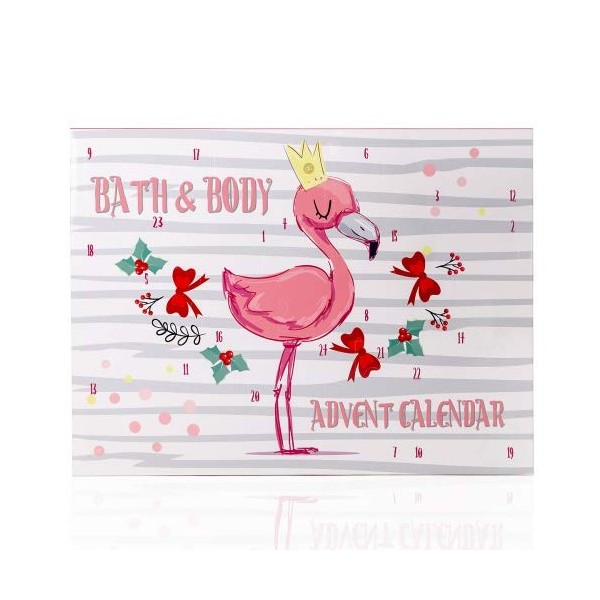 Accentra Flamingo Advent calendar for girls with 24 bath- and body care products for a varied and pampered Advent season