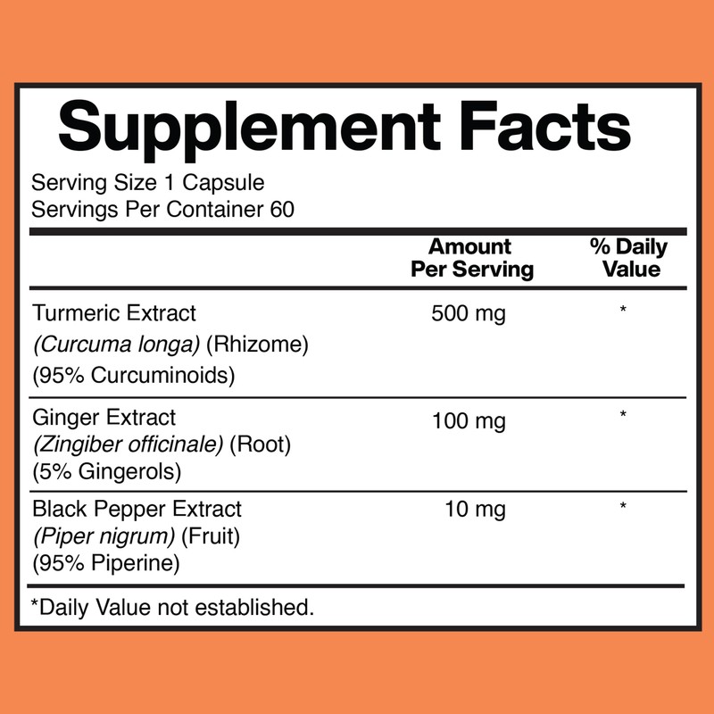 American Standard Supplements Turmeric Extract - Curcumin 95% with Ginger