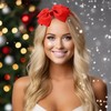 Red Christmas Bow Headband for Women Girls Big Red Bowknot
