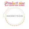 Zehope Butterfly Waist Chain Belt Gold Rhinestone Belly Belts for