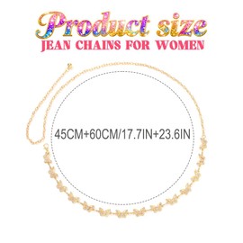 Zehope Butterfly Waist Chain Belt Gold Rhinestone Belly Belts for Women