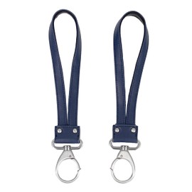 TWELVElittle Stroller Clips 2.0 Non Slip, Vegan Leather, Diaper Bag Straps, Navy