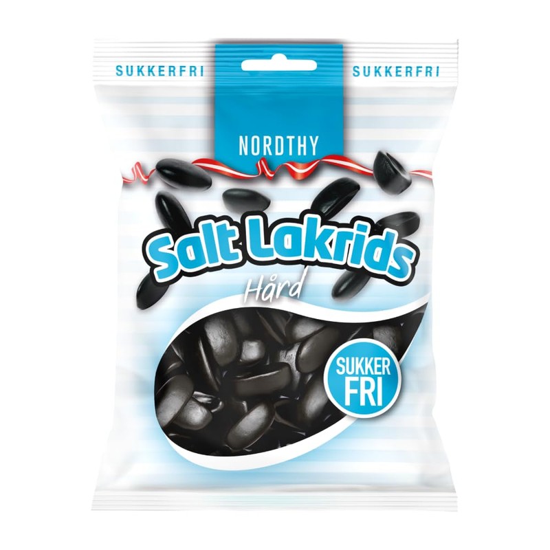 4x Nordthy Salz Lakritz hart Zuckerfrei 65g - auch für